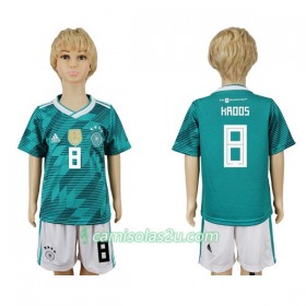 Camisolas de Futebol Alemanha Kroos 8 Criança Equipamento Alternativa Copa do Mundo 2018 Manga Curta